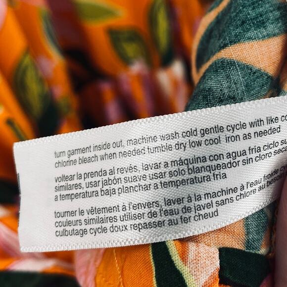 Eloquii Tropical Print Maxi Skirt Tiered Palm Leaf Floral Orange Womens 14/16 - Picture 8 of 8